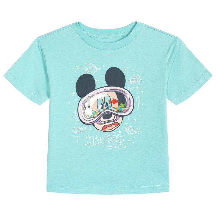 Disney Mickey Mouse Boys' Short Sleeve 3D Graphic T-Shirt Sky Blue