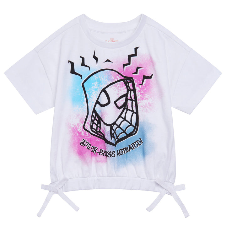Marvel Spider-Verse Ghost-Spider Girls' 2-Piece T-Shirt and Leggings Set White