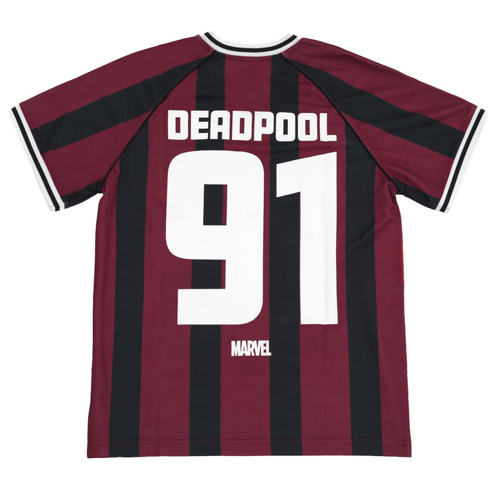 Marvel Deadpool & Wolverine Men's Athletic Jersey Shirt  V-neck T-Shirt Maroon