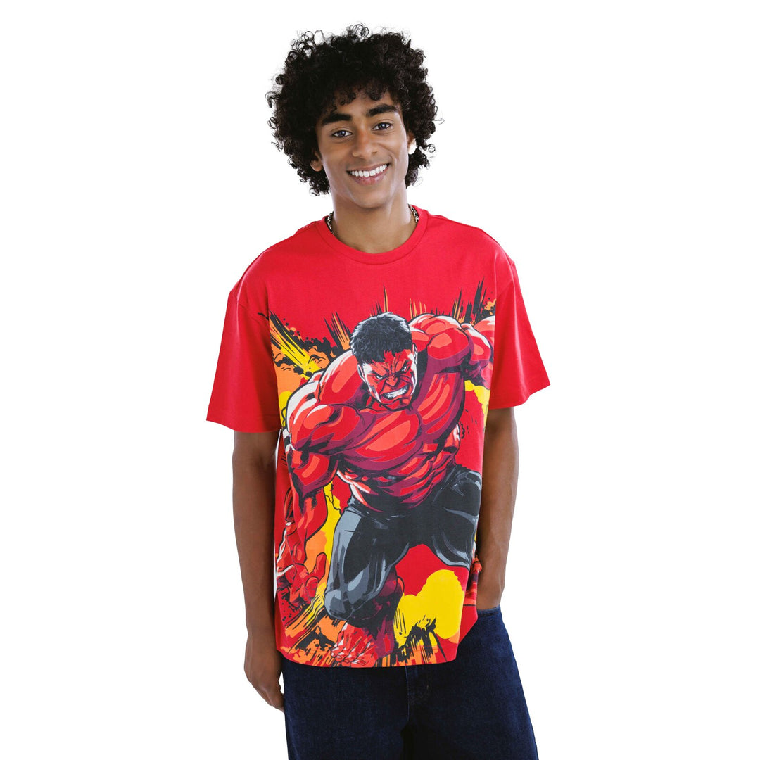 Captain America Red Hulk Men's Cosplay Short Sleeve T-Shirt Brave