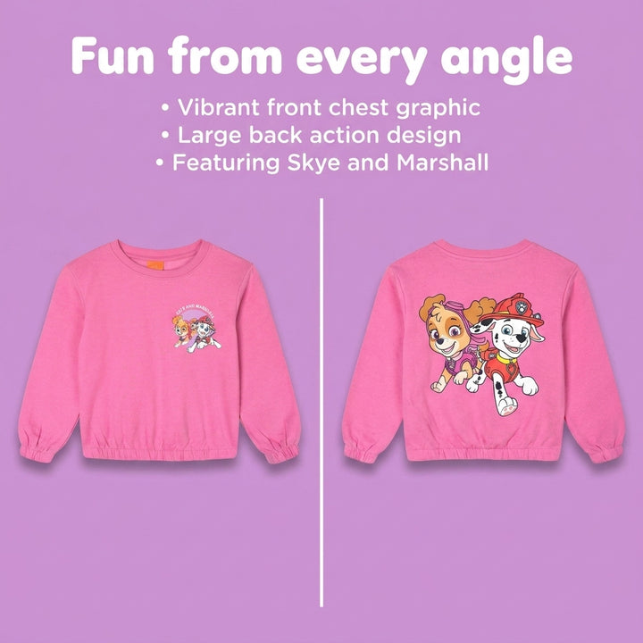 Paw Patrol Girls' Fleece 2-Piece Sweatshirt and Joggers Set Skye Marshall Pink