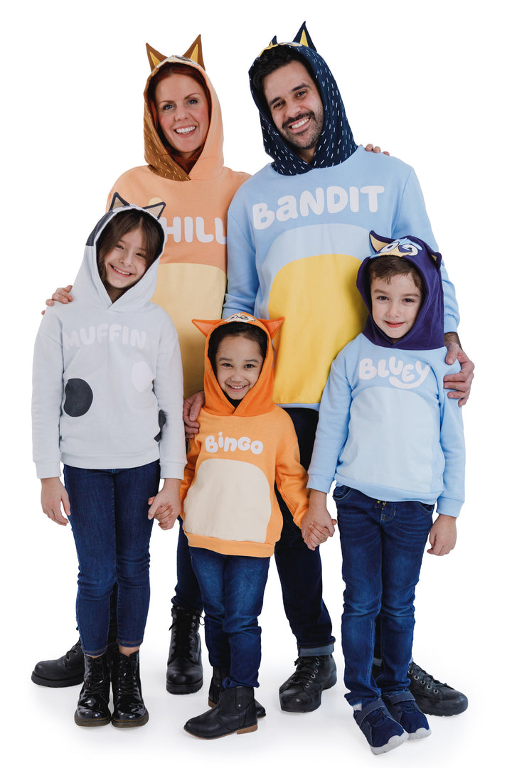 Bluey Chilli Mom Women's Cosplay Fleece Hooded Sweatshirt Orange