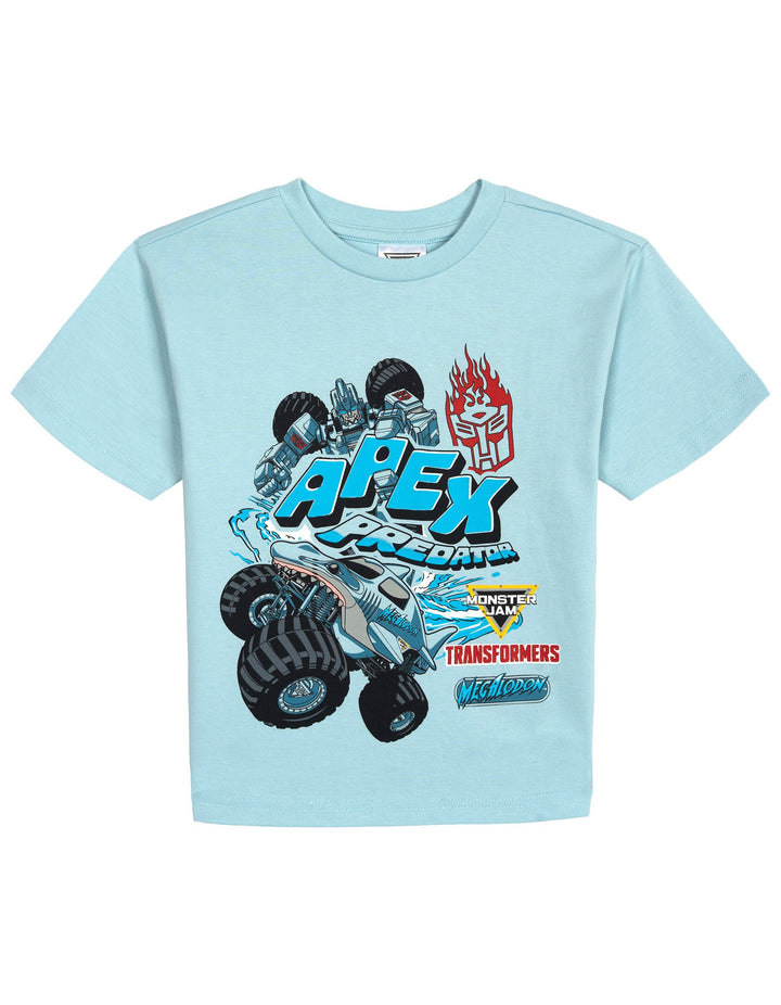 Monster Jam Transformers Boys' 3-Pack Short Sleeve Cotton T-Shirts Multi