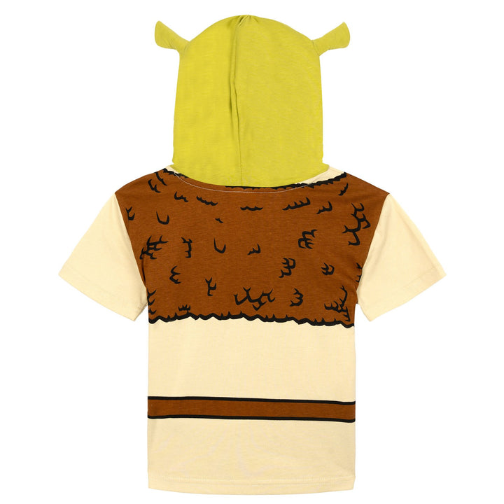 Shrek Adult Men or Women Cosplay Hooded T-Shirt Green Beige