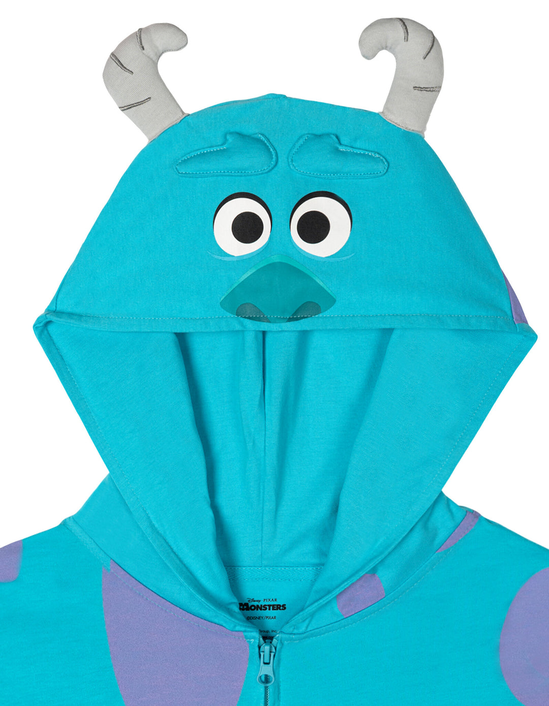 Monsters Inc. Sulley Men's Cosplay Hooded One Piece Teal Blue