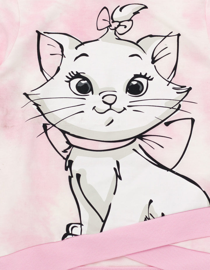 Disney The Aristocats Marie Girls' Fleece Pullover Hoodie Pink Tie Dye
