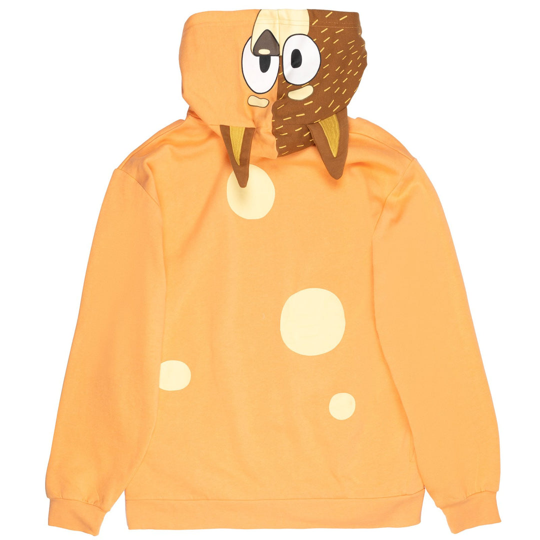 Bluey Chilli Mom Women's Cosplay Fleece Hooded Sweatshirt Orange