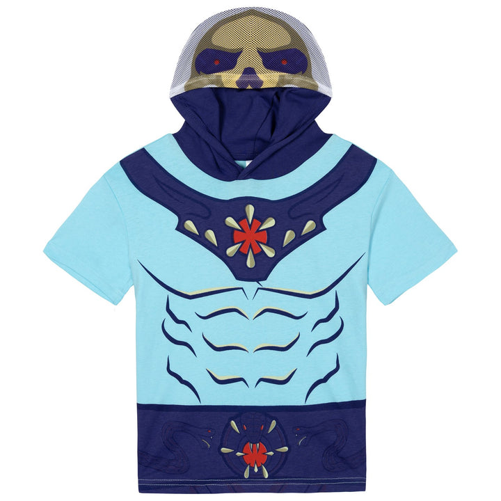Masters of the Universe Skeletor Boys' Cosplay Hooded T-Shirt Light Blue