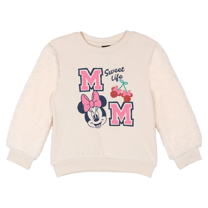 Minnie Mouse Girls' 2-Piece Fleece Sweatshirt and Leggings Set Navy