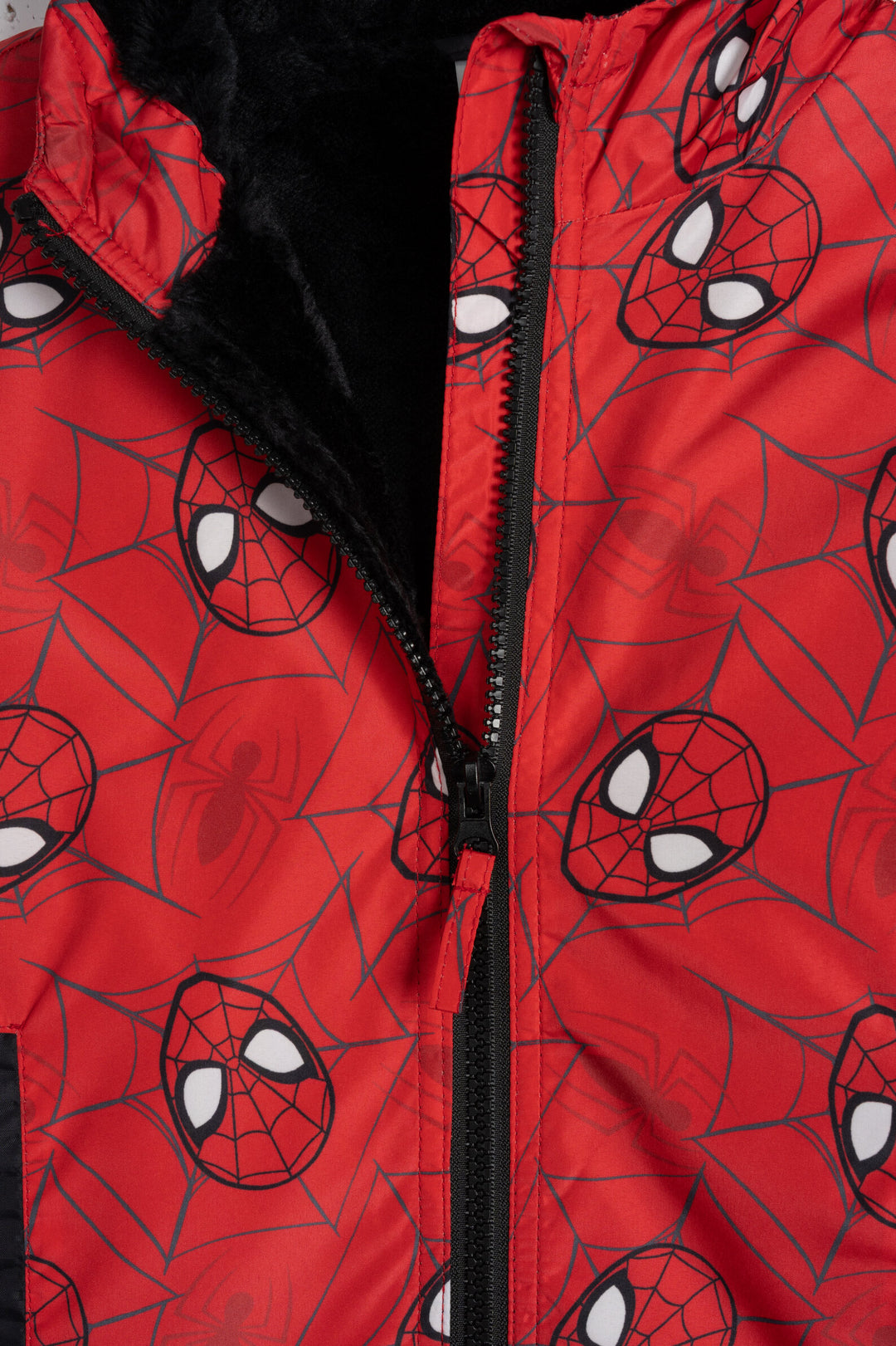 Marvel Spider-Man Boys' Zip-Up Hooded Jacket Red Black