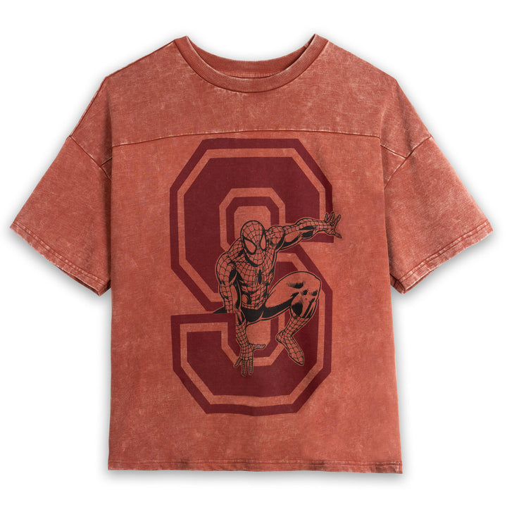 Marvel Spider-Man Men's Short Sleeve T-Shirt Spiderman Rust Red