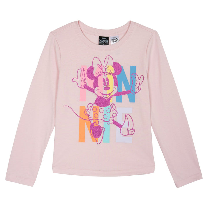 Minnie Mouse Girls' Long Sleeve Tee and Sequin Skirt Set Pastel Pink