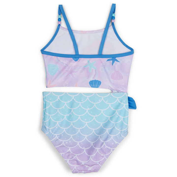 The Little Mermaid Princess Ariel Girls' One Piece Bathing Suit Lavender Blue