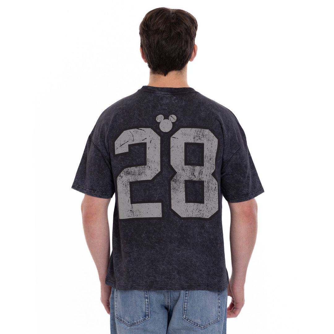 Disney Mickey Mouse Men's Football T-Shirt Washed Black