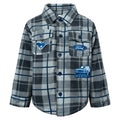 Ford Mustang Boys' Fleece Shacket Grey Blue Plaid