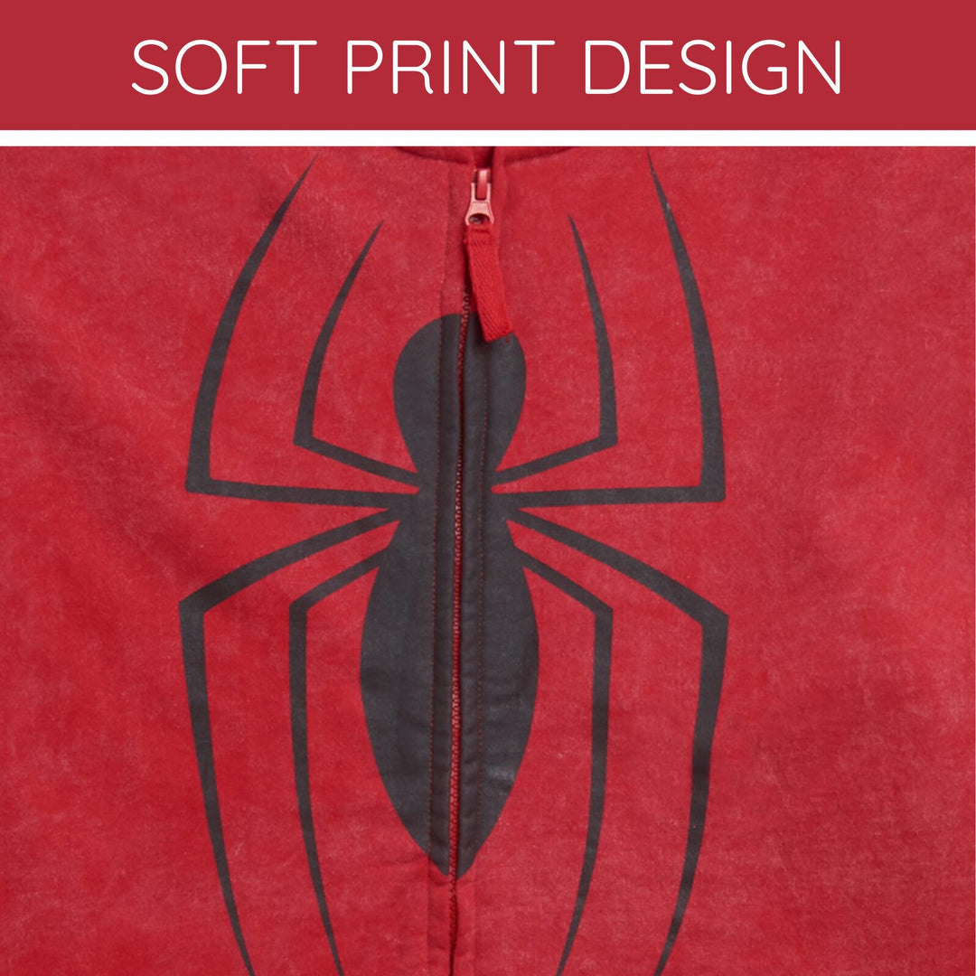Marvel Spider-Man Cosplay Fleece Zip-Up Hoodie Spiderman Acid Red