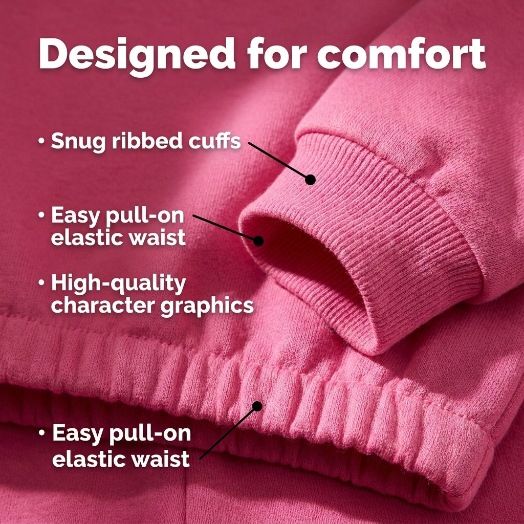 Paw Patrol Girls' Fleece 2-Piece Sweatshirt and Joggers Set Skye Marshall Pink