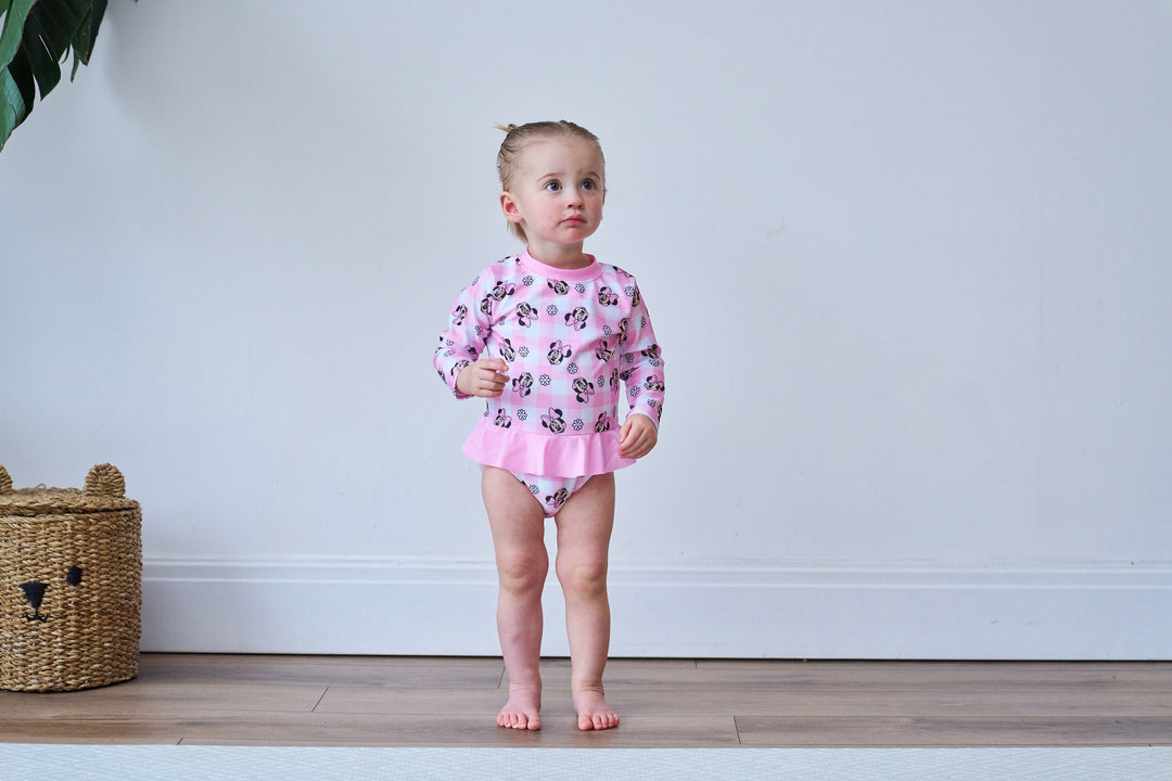 Minnie Mouse Girls' One Piece Swimwear Pink Gingham