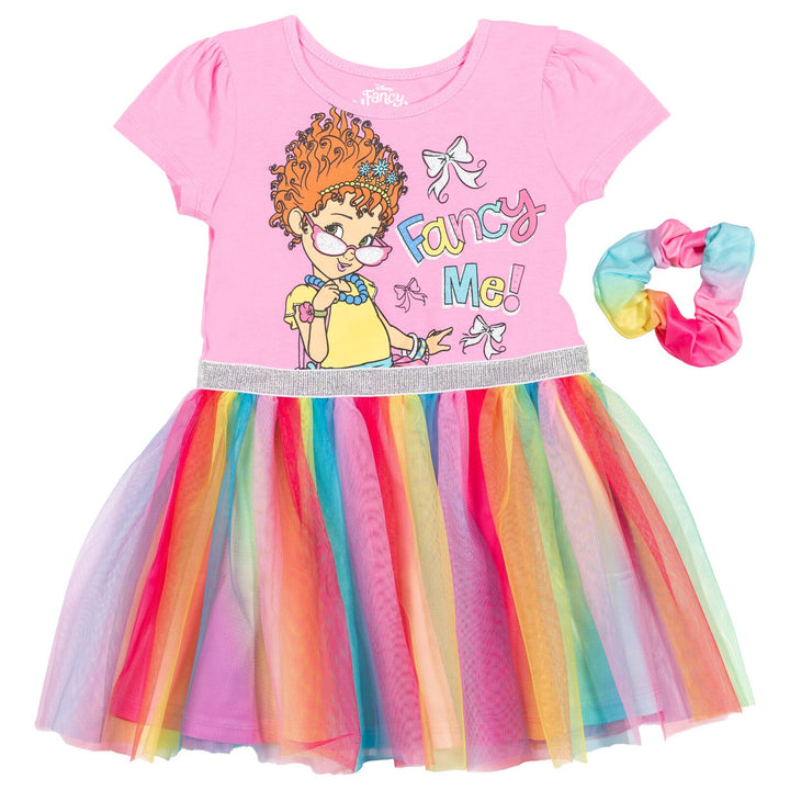 Fancy Nancy Tutu Short Sleeve Dress with Scrunchy