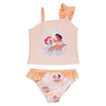 Disney Princess Girls' 2-Piece Swimwear Bathing Suit Beige Moana Ariel