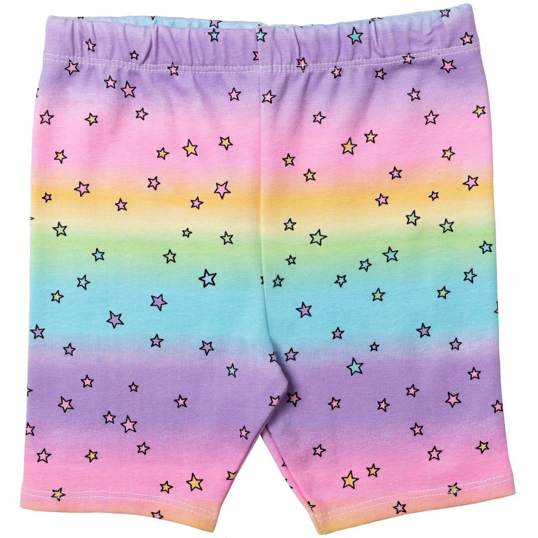 Star Wars The Mandalorian Grogu Girls' T-Shirt and Bike Shorts Set Pink Rainbow