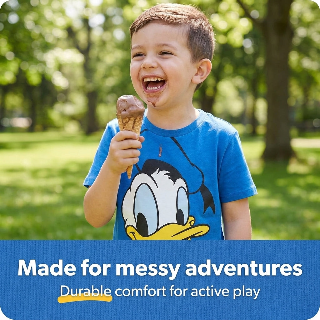 Disney Mickey Mouse Donald Duck Boys' Short Sleeve T-Shirt Royal Blue