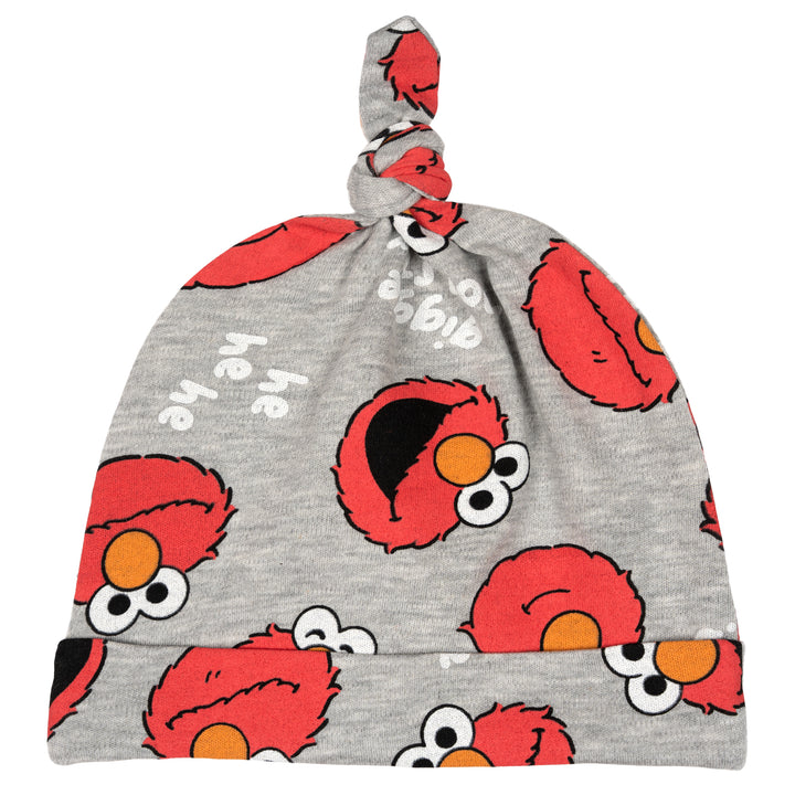 Sesame Street Elmo Baby 3-Piece Bodysuit Pants and Hat Set Red Grey