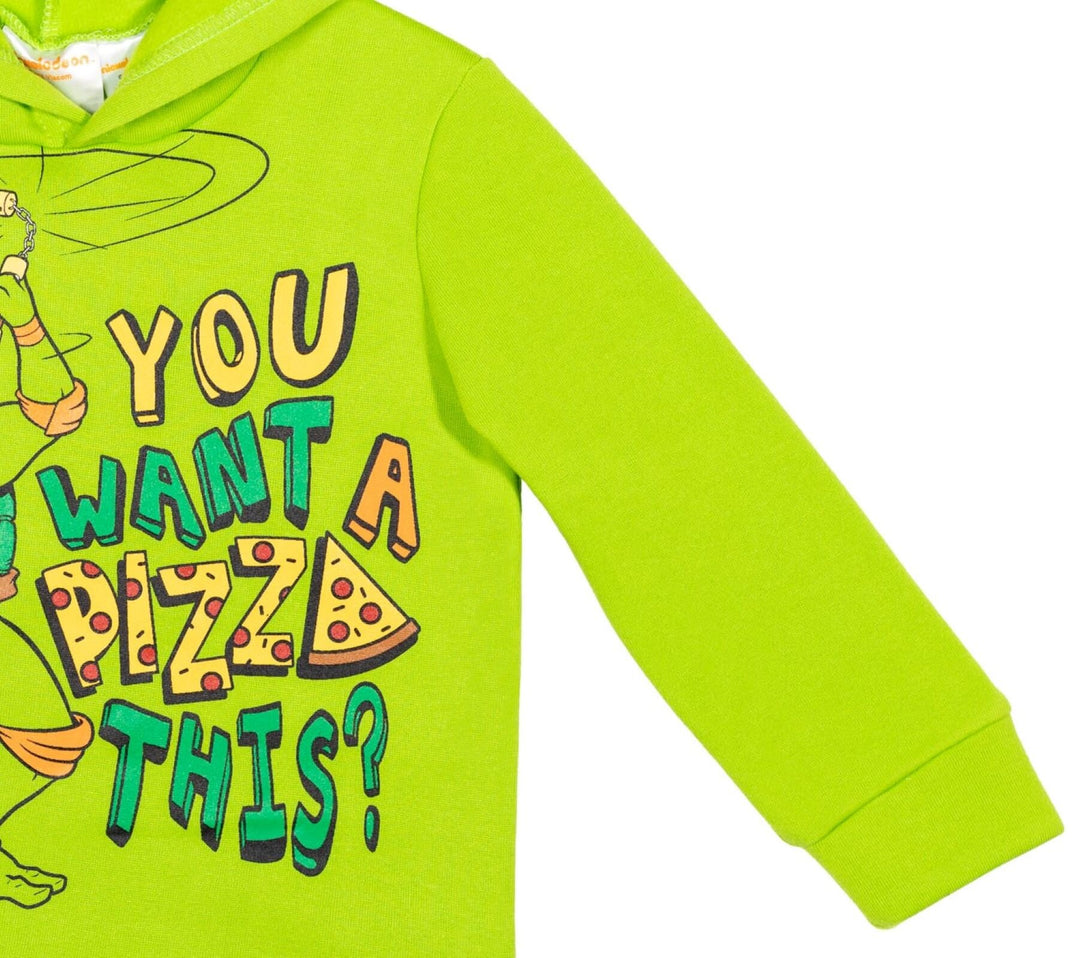 Teenage Mutant Ninja Turtles Michelangelo Boys' Fleece Pullover Hoodie Green
