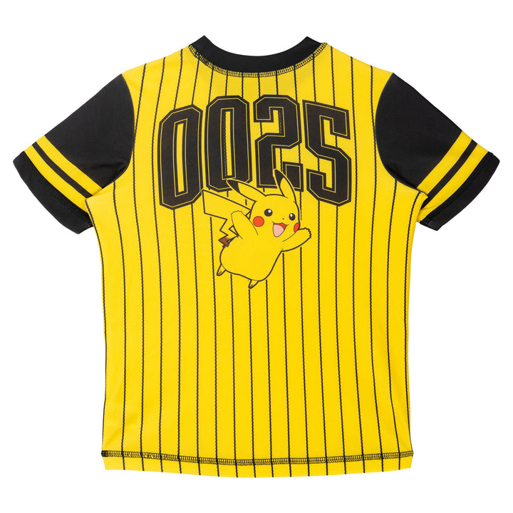 Pokemon Pikachu Boys' Short Sleeve Rash Guard and Swim Trunks Set Yellow Black