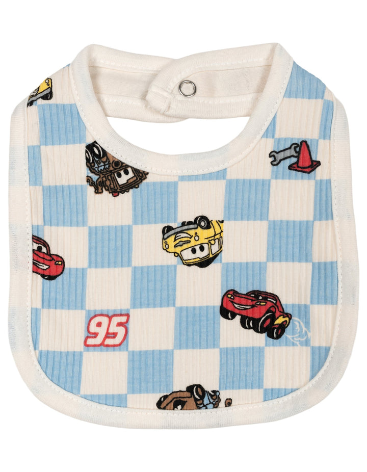 Cars Baby Boys' Bodysuit Pants and Bib Set McQueen Mater Blue
