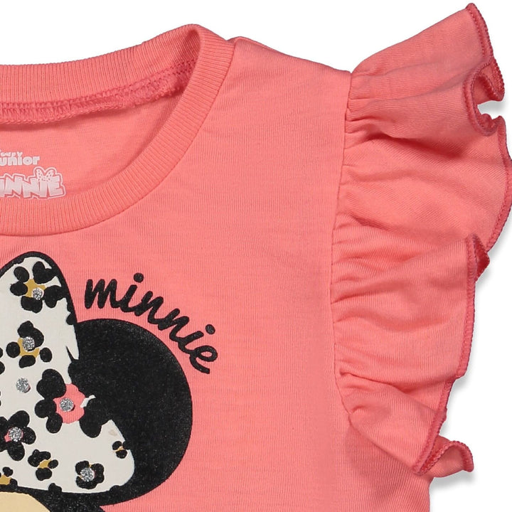 Minnie Mouse Girls' 2-Piece T-Shirt and Leggings Set Pink Ivory Floral