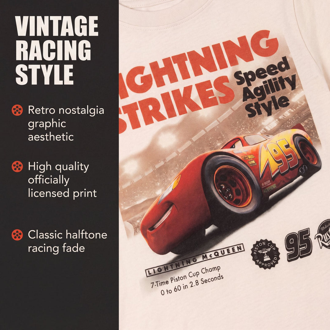 Cars Lightning McQueen Boys' Short Sleeve T-Shirt Sandshell Wash