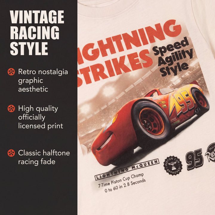 Cars Lightning McQueen Boys' Short Sleeve T-Shirt Sandshell Wash