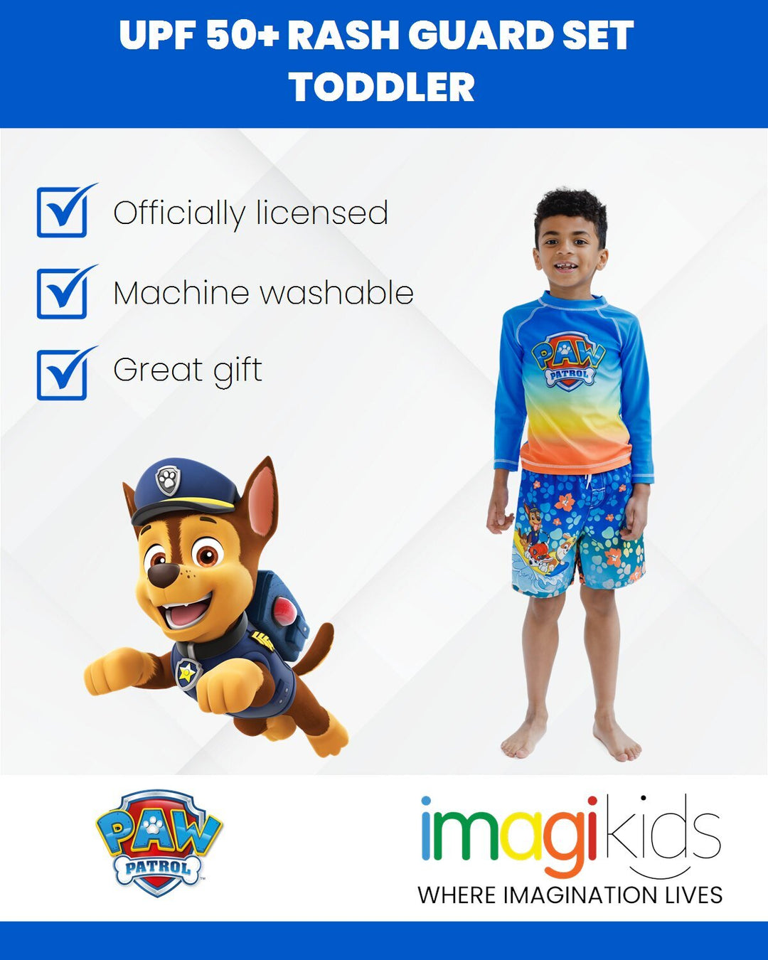 Paw Patrol Toddler Boys' Chase Marshall Blue
