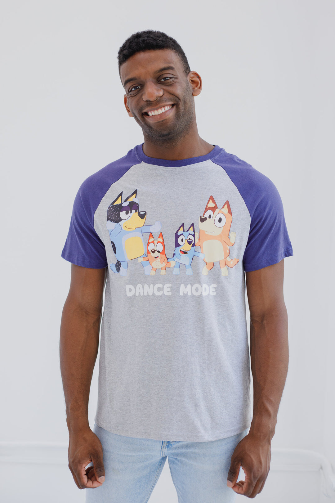 Bluey Men's Short Sleeve T-Shirt Heather Grey Navy
