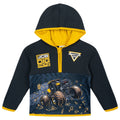 Monster Jam Digatron Boys' Half Zip Fleece Hooded Sweatshirt Grey Gold