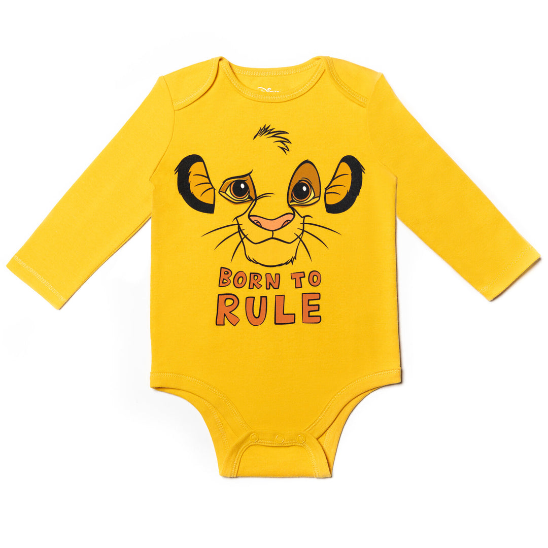 Disney Lion King 5-Pack Long Sleeve Bodysuits Simba Orange Multi