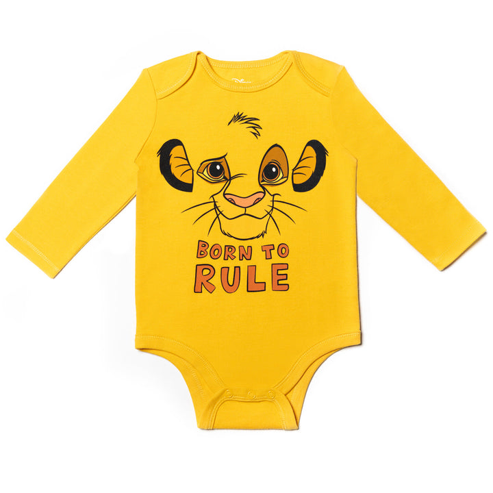 Disney Lion King 5-Pack Long Sleeve Bodysuits Simba Orange Multi