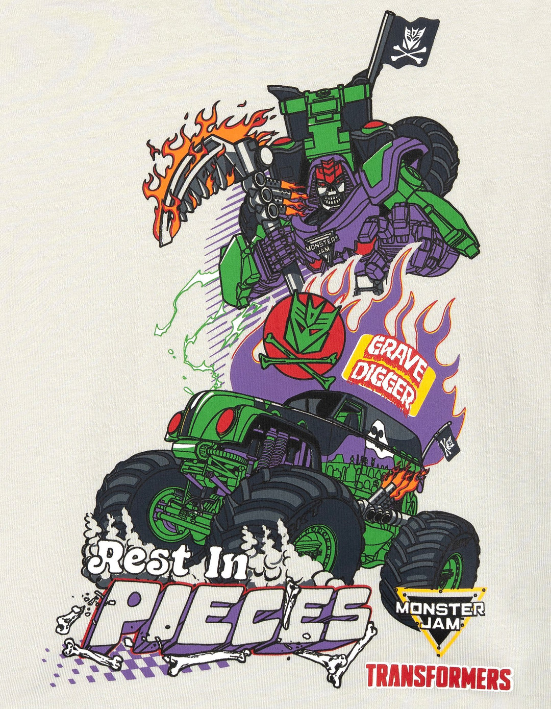 Monster Jam Transformers Boys' 3-Pack Short Sleeve Cotton T-Shirts Multi