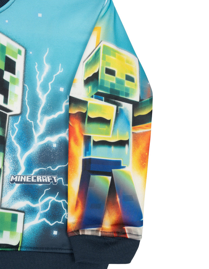 Minecraft Boys' 2-Piece Fleece Sweatshirt and Joggers Set Navy