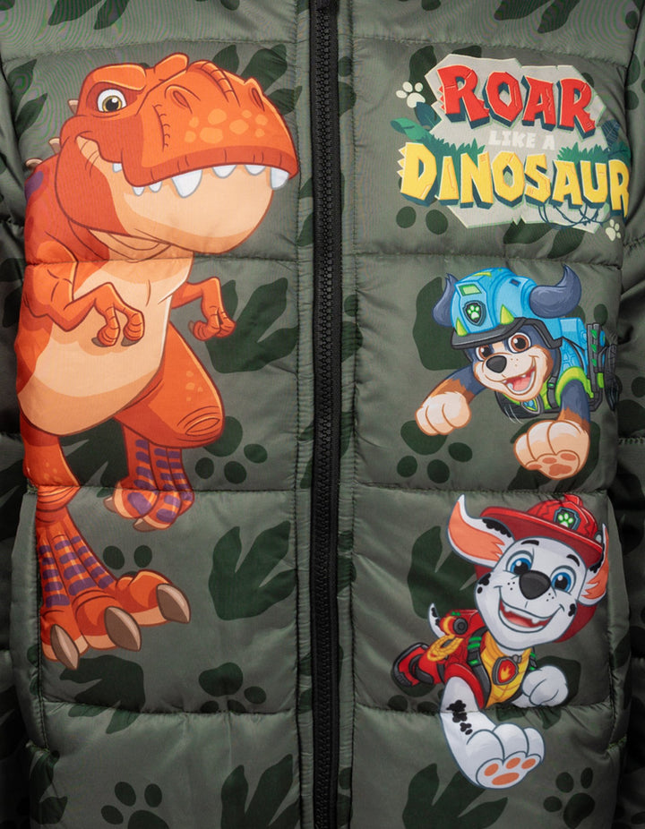 Paw Patrol Boys' Hooded Puffer Coat Chase Marshall Olive
