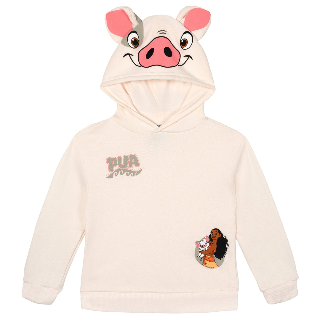 Moana Pua Women's Cosplay Fleece Pullover Hoodie Soft White