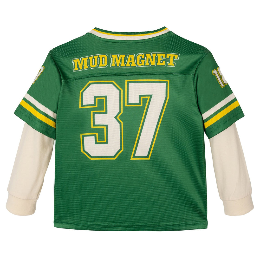 John Deere Boys' Athletic Football Long Sleeve T-Shirt Green and Off White