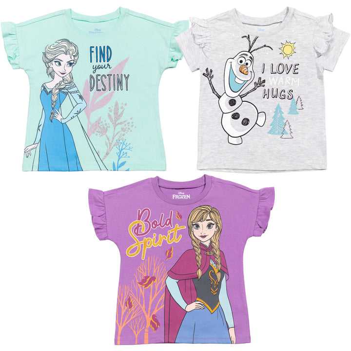 Frozen 3 Pack Ruffle Graphic T-Shirt