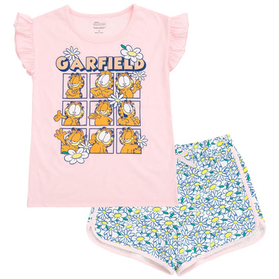 Garfield T - Shirt and French Terry Dolphin Shorts Outfit Set - imagikids