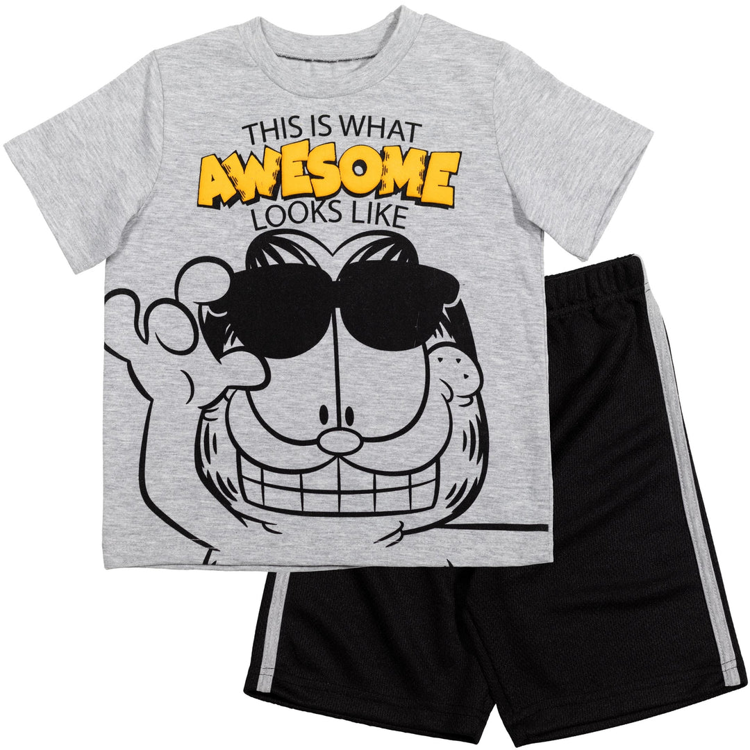 Camiseta gráfica transpirable de Garfield y pantalones cortos transpirables