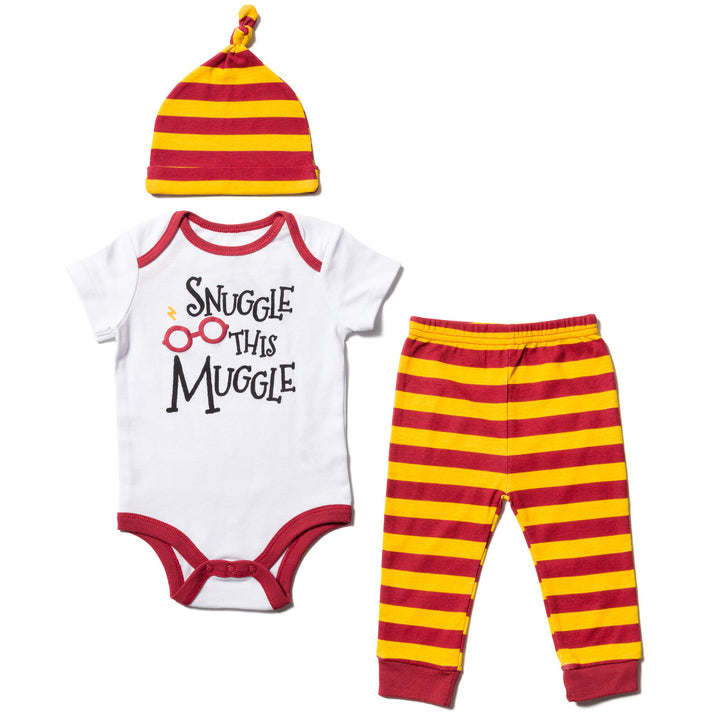 Harry Potter 3 Piece Outfit Set: Cuddly Bodysuit Pants Hat