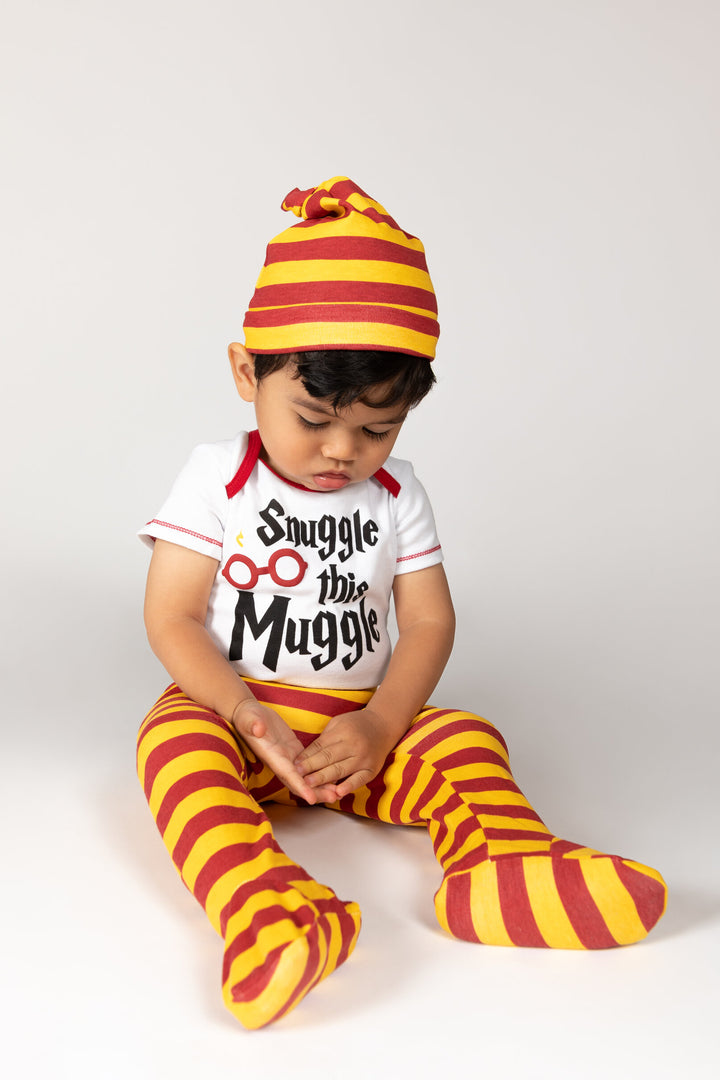 Harry Potter 3 Piece Outfit Set: Bodysuit Pants Hat