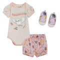 Harry Potter Bodysuit, Shorts and Shoes 3 Piece Outfit Set