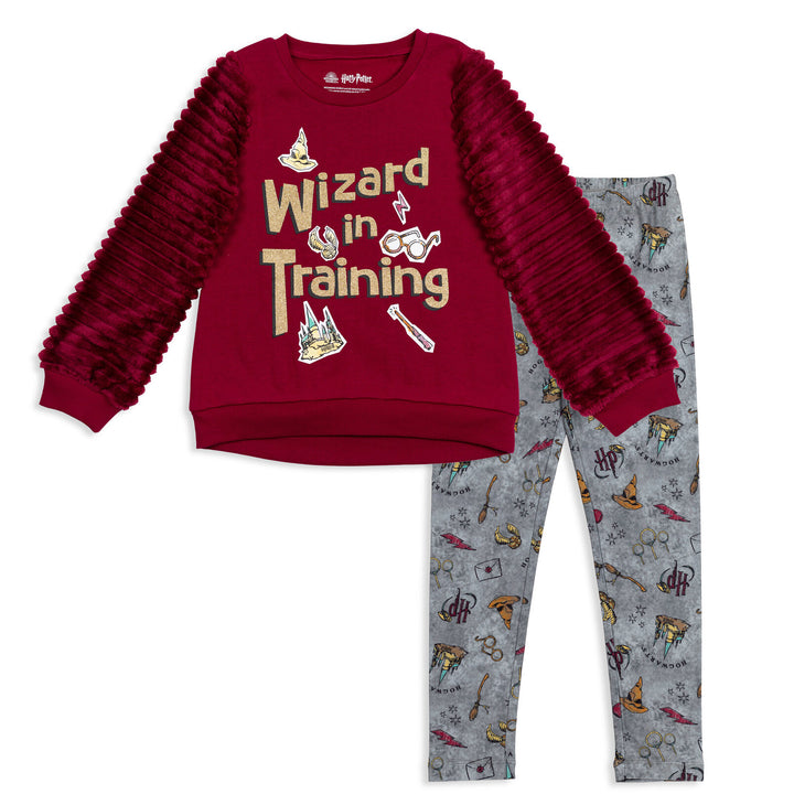 Harry Potter Pullover Fur Fleece Sweatshirt & Leggings Set